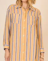 Hi-Low Striped Blouse Dress