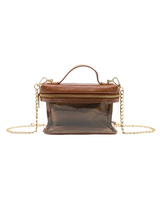 Zip Top Clear Bag- Tan