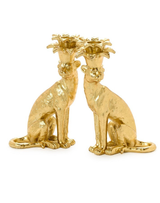 Set of 2 Leopard Taper Candleholders