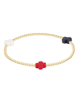 eNewton Signature Cross 2mm Gold Bracelet- Firecracker