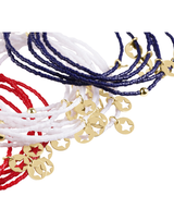 eNewton Small Star Gold Disc 2mm Hope Classic Bracelet- Red