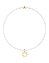 eNewton Small Star Gold Disc 2mm Hope Classic Bracelet- White