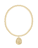 eNewton Inspire America Gold Disc 3mm Classic Bracelet