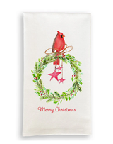 Cardinal Sitting On Wreath Towel