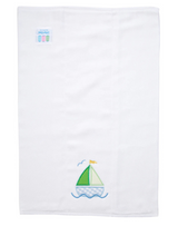 Blue Sailboat Burp Pad