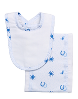 Cowboy Print Drooler Bib and Burp Set