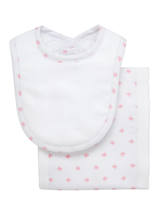 Bow Print Drooler Bib and Burp Set