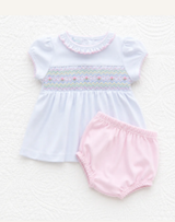 Junie's Classic Smocked Ruffle Diaper Cover Set