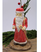 6" Resin St Nicholas with Glass Tube Vase