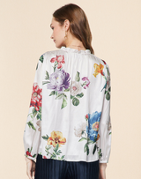Keyhole Floral Blouse