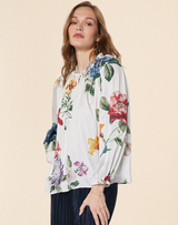 Keyhole Floral Blouse