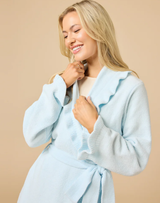 Softies 36" Ruffle Chenille Robe- Light Blue
