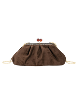 Aura Suede Clutch- Chocolate