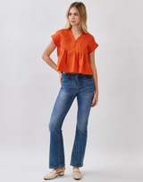 Tawny Pleated Top