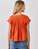 Tawny Pleated Top