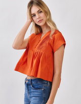 Tawny Pleated Top