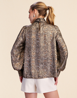 Shimmersnake Tie Blouse