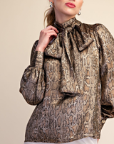 Shimmersnake Tie Blouse