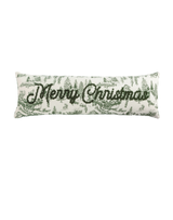 Merry Christmas Toile Long Pillow