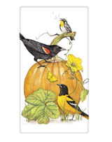 Pumpkin Birds Flour Sack Towel