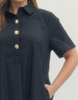 Helen Gold Star Button Dress- Extended Sizes