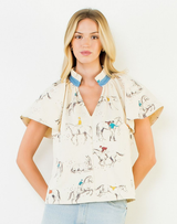 Beezie Horse Print Blouse