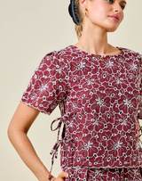 Scallop Tie Blouse