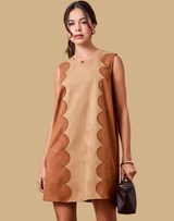 Mod Suede Block Dress