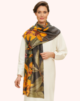 Botany Bliss Scarf- Charcoal