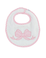 Pink Gingham Bow Bib
