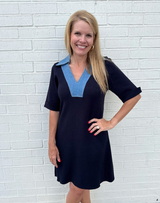 Denim Collar Dress