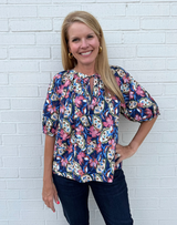Paisley Double Stitch Blouse