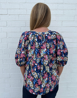 Paisley Double Stitch Blouse