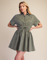 Olive Elastic Waist Dress