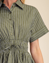 Olive Elastic Waist Dress
