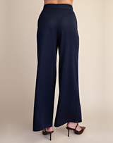 Drawstring Top Wide Leg Set- Navy