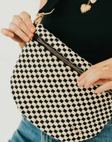 Westlyn Woven Bum Bag-Checkered Black
