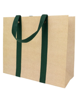 Jute and Twill Natural/Hunter Gift Bag
