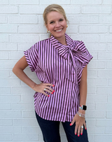 Bowneck Stripe Blouse