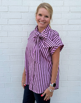 Bowneck Stripe Blouse
