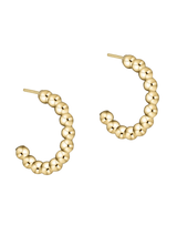 eNewton Beaded Classic 1" Post Hoop Earring- 3mm Gold