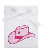 Cowgirl Hat Appliqued Burp Cloth