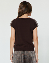 Cowl Neck Plaid Blouse