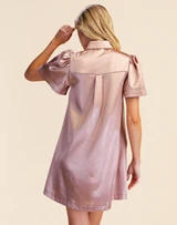 Shimmer Button Down Holiday Dress