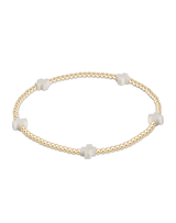 eNewton Egirl Signature Cross 2mm Gold Bracelet- Off White