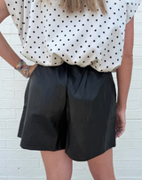 Paperbag Waist Leather Shorts