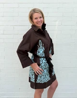 Border Print Shift Dress