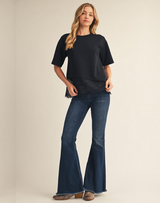 Lace Bottom Crop Blouse