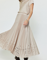 Laser Cut Elastic Waist Skirt