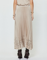 Laser Cut Elastic Waist Skirt